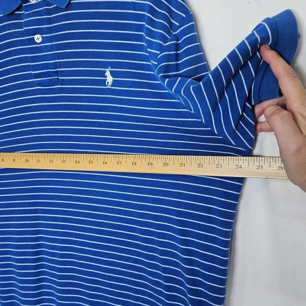 Polo by Ralph Lauren Shirt Stripe Blue White Cotton Basic Casual Short Sleeve XL